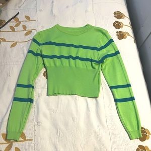 green crop top sweater